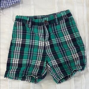 Janie and Jack Green Plaid Shorts